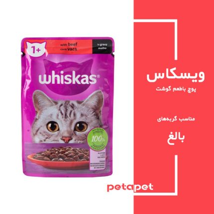 غذای مرطوب (پوچ) گربه باطعم گوشت گاو ویسکاس